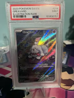 Pokemon Greavard 214/198 SV01 Scarlet & Violet Illustration Rare Holo PSA 9 - Image 1