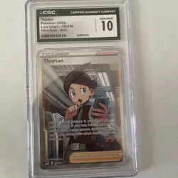 Pokemon Thorton Full Art Holo #195/196 Ultra Rare Lost Origin 2022 CGC 10 - Image 1