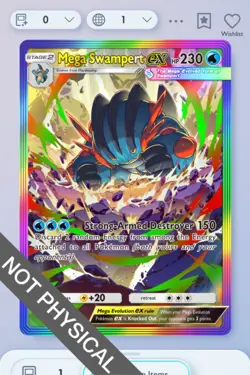 Pokemon TCG Pocket - Mega Swampert Rainbow Rare 2⭐ Fantastical Parade English - Image 1