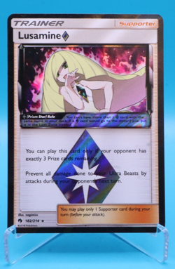 Pokemon Card Lusamine 182/214 Lost Thunder Prism Star Holo Rare Trainer NM - Image 1