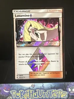 Pokemon Card Lusamine 182/214 Lost Thunder Prism Star Holo Rare Trainer NM - Image 1