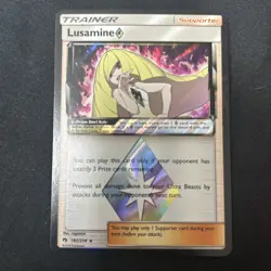 Pokemon TCG Card Lusamine Prism Star 182/214 Lost Thunder Holo Rare 2018 NM - Image 1