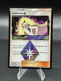 Pokemon Card Lusamine Prism Star 182/214 Lost Thunder Holo Rare - Image 1