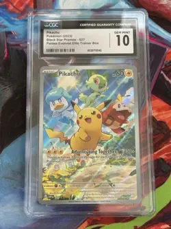 2023 Pokemon Paldea Evolved Pikachu ETB Black Star Promos 027 CGC 10 - Image 1