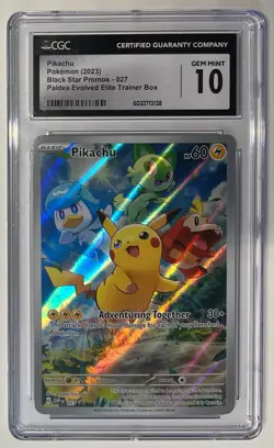 CGC 10 GEM MINT Pikachu 027 Black Star Promo Holo Pokemon Paldea Evolved ETB - Image 1