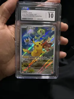CGC 10 GEM MINT Pikachu 027 Black Star Promo Holo Pokemon Paldea Evolved ETB - Image 1