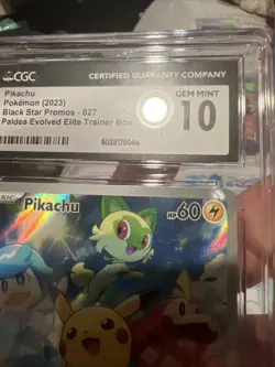 Pokemon Pikachu 027 Black Star Promo CGC 10 Holo Paldea Evolved ETB - Image 3