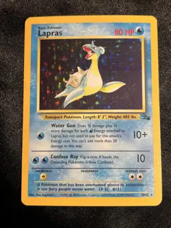 Lapras 10/62 Fossil Holo Unlimited Rare Pokemon TCG Card LP/NM (A1) - Image 1