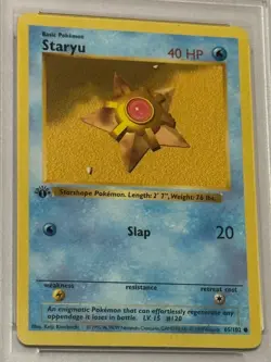 Pokemon Staryu Base Set 1999 1st Edition Shadowless Card 65/102 Common PSA 7 - Image 2
