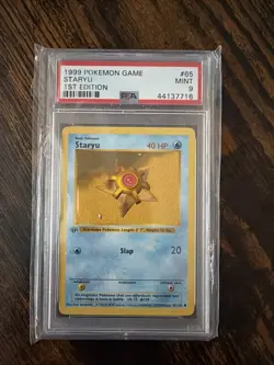 Pokemon PSA 9 GEM MINT Staryu 1st Edition Base Set Shadowless 1999 Card 65/102 - Image 1