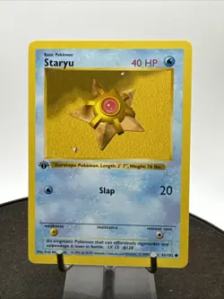 1999 POKEMON TCG STARYU 1ST EDITION SHADOWLESS 65/102 BASE SET LP / NM - Image 1