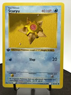 1999 POKEMON TCG STARYU 1ST EDITION SHADOWLESS 65/102 BASE SET LP / NM - Image 3