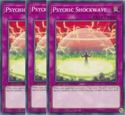 Yugioh - Psychic Shockwave x 3 - 1st Edition NM - Free Holographic Card - Image 1