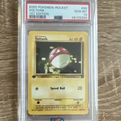 Pokemon Voltorb 69/82 Team Rocket 1st Edition PSA 10 2000 English - Image 1