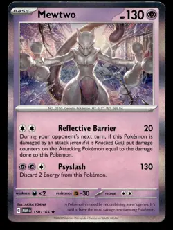 Mewtwo 150/165 Rare 151 Holo Pokemon NM - Image 1