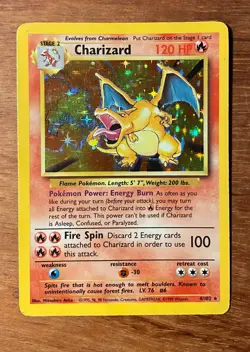 Charizard 004/102 Base Set Holo Rare Pokemon Card Original Vintage Very Good - Image 1