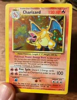 Charizard 004/102 Base Set Holo Rare Pokemon Card Original Vintage Very Good - Image 5