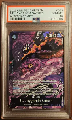 PSA 10 One Piece CGG St. Jaygarcia Saturn OP13-083 Alternate Art 2025 - Image 1