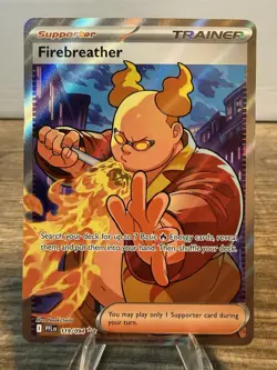 Firebreather 119/094 Full Art Trainer Ultra Rare Pokemon TCG Phantasmal Flames - Image 1