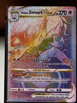 Pokemon TCG Hisuian Zoroark VSTAR Rainbow Lost Origin English Card 203/196 - Image 1