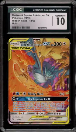 Pokemon Moltres & Zapdos & Articuno GX Hidden Fates Holo Ultra Rare #44 CGC 10 - Image 1