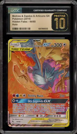 Pokemon Moltres & Zapdos & Articuno GX Hidden Fates Holo #44 CGC 10 Pristine - Image 1