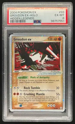 2004 Pokemon EX Hidden Legends Groudon #93/101 PSA 6 - Image 1
