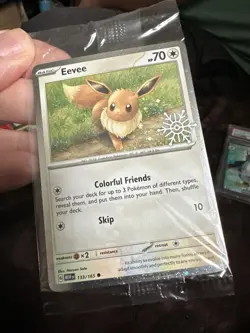 Sealed Eevee 133/165 Holiday Snowflake Stamp Promo Pokemon Card | NM - Image 1