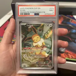Pokemon Eevee TCG 173 Holo Promo Prismatic Evolutions PSA Mint 9 2025 Card - Image 1