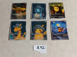 6 Pokemon x Van Gogh Black Star Promo ACG Art Card - Read Description - Image 1