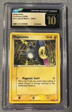 Magnemite 59/92 EX Legend Maker Pokemon Card 2006 CGC 10 PRISTINE - Image 1