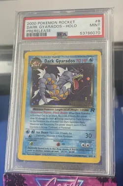 PSA 9 MINT Team Rocket Dark Gyarados 8/82 Holo Rare Prerelease Promo Pokemon - Image 1