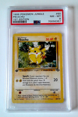 1999 POKEMON PIKACHU 1ST EDITION PSA 8 RED CHEEKS JUNGLE #60/64 (B) - Image 1