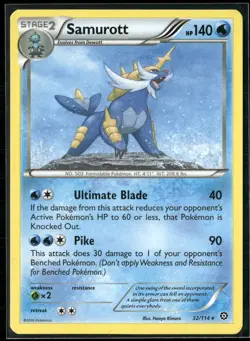 Pokemon - Samurott 32/114 Black & White Holo LP - Image 1