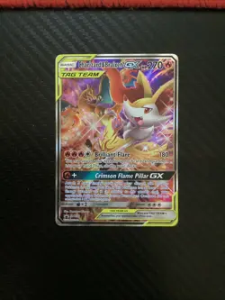 Pokemon TCG Charizard and Braixen GX Tag Team Holo Black Star Promo SM230 LP - Image 1