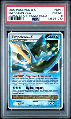 2007 POKEMON DIAMOND & PEARL BLACK STAR PROMO HOLO #DP11 EMPOLEON LV.X PSA 8 - Image 1