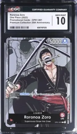 Roronoa Zoro OP01-001 25th Edition Premium Collection Promo Near Mint NM - Image 1