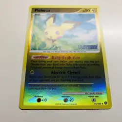 Pokemon 2008 Pichu Stormfront 45/100 Reverse Holo Platinum Stamp Near Mint - Image 2