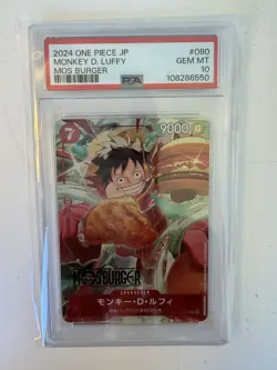 2024 One Piece Card Promo Monkey D Luffy P-080 Mos Burger Japanese PSA 10 - Image 3