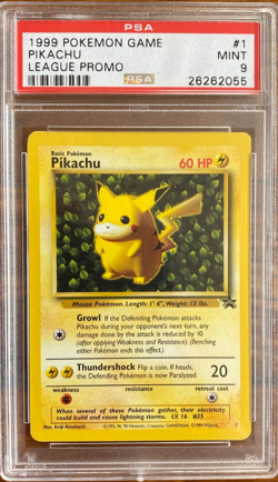 Pikachu League Promo 1 Black Star Ivy League Pokemon Game PSA 9 Mint 1999 - Image 1