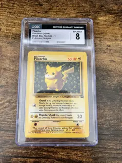 ERROR Pikachu 1999 Black Star Promos - 1 Pokemon League INK DOT ERROR - Image 1