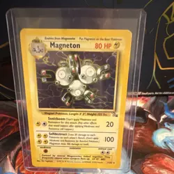 Pokemon TCG Magneton 11/62 Fossil Holo Rare 80 HP English Unlimited 1999 - Image 1