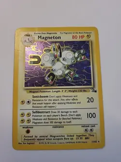 Pokemon TCG Magneton 11/62 Fossil Set Holo Rare Unlimited 1999 WOTC LP - Image 1