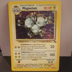 Pokemon TCG Magneton 11/62 Fossil Set Holo Rare Unlimited 1999 WOTC MP - Image 1