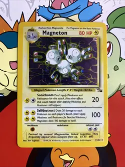 Pokemon TCG Magneton 11/62 Fossil Set Holo Rare Unlimited 1999 WOTC MP - Image 1