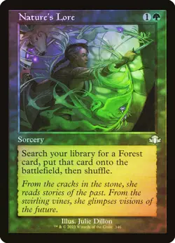 MTG FOIL Nature's Lore - Dominaria Remastered #346 - Image 1