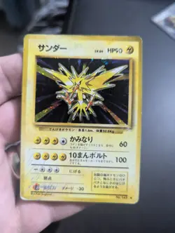 Zapdos No.145 Base Set Holo Japanese Pokemon Card HP vintage - Image 1