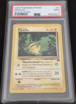 2001 Pokemon WotC Black Star Promo Pikachu #27 PSA 9 MINT Vintage - Image 3