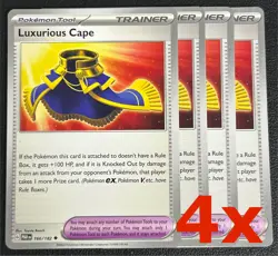 4x Luxurious Cape 166/182 x4 SV04: Paradox Rift Playset Pokemon TCG - Image 1