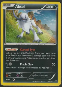 Absol 40/108 Holo Rare Pokemon Roaring Skies LP - Image 1
